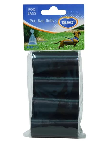 Пакеты для собак DUVO+, черные, 4х20шт (Бельгия)