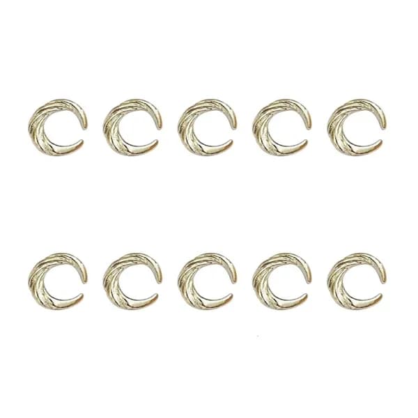 Наклейки для ногтей, 3D металлические стразы, украшения для маникюра, - 12 лунных золотых