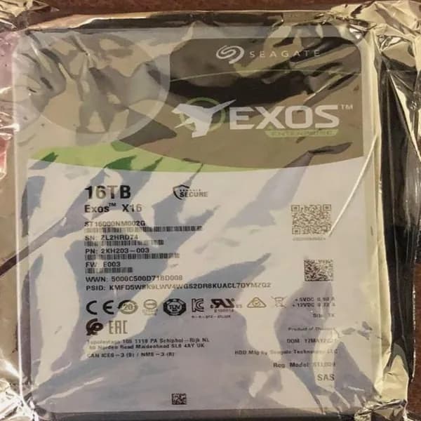 Жесткий диск Seagate Exos X16 16 ТБ (ST16000NM002G), SATA, корпоративный для серверов и систем хранения