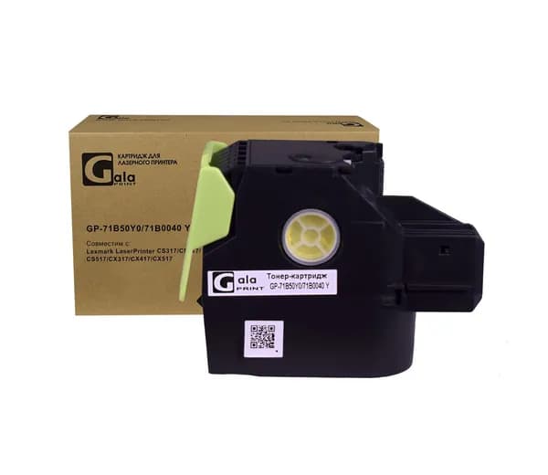 Картридж GalaPrint 71B50Y0/71B0040 для принтеров Lexmark LaserPrinter CS317/CS417/CS517/CX317 и др. 2300 копий лазерный, совместимый, цвет желтый