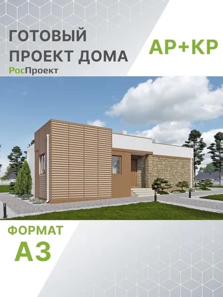 Проект RPg3469 - Одноэтажный дом с подвалом, двумя спальнями и кабинетом (119 м2, 11м x17м)