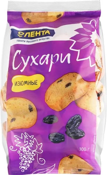 Сухари ЛЕНТА Изюмные (Россия) 300г