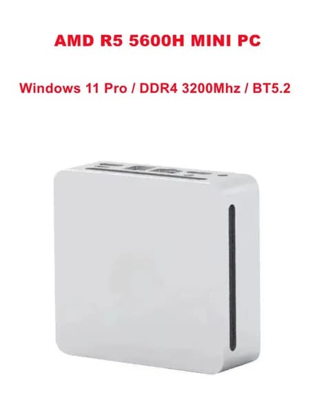 Мини-ПК S56 5600H  мини ПК (AMD Ryzen 5 5600H, RAM Отсутствует, AMD Radeon, Windows 11 Pro), 中国, серебристый