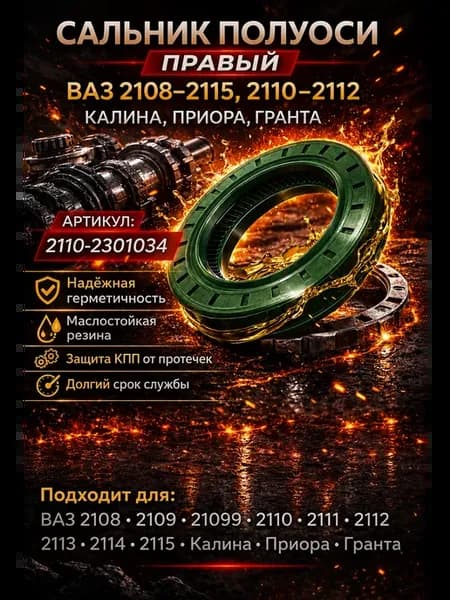 Сальник полуоси правый