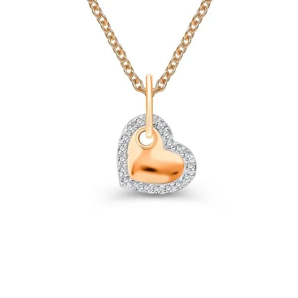Подвеска на шею с фианитами из красного золота 375 пробы 585GOLD