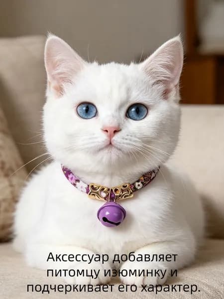 Розовый этнический ошейник для кошек и мелких собак с колокольчиком, регулируемый тканевый ошейник