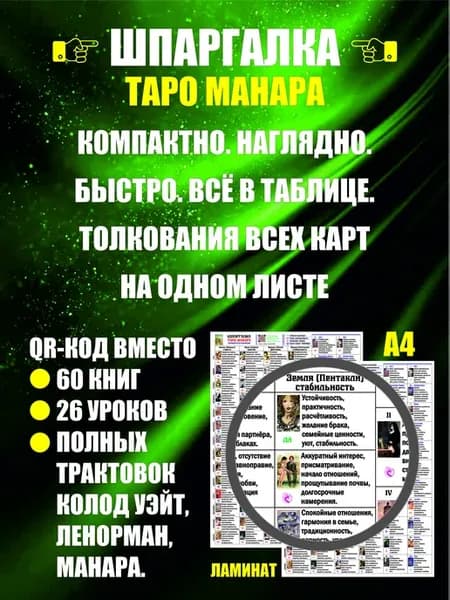 Манара шпаргалка значения карт + сайт с полным описанием