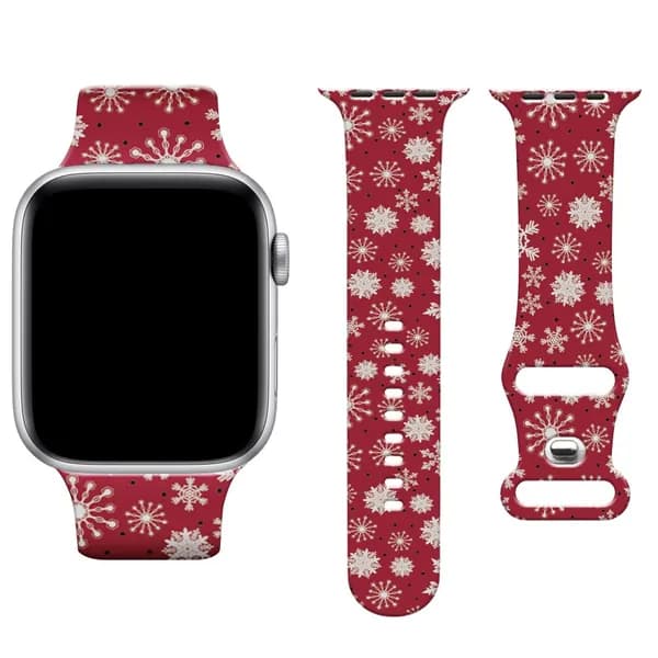 Ремешок для Apple Watch Series 1-11 и SE 1-3, Ultra 1-3 42/44/45/46/49 мм, силиконовый,Умные часы Рождественский браслет