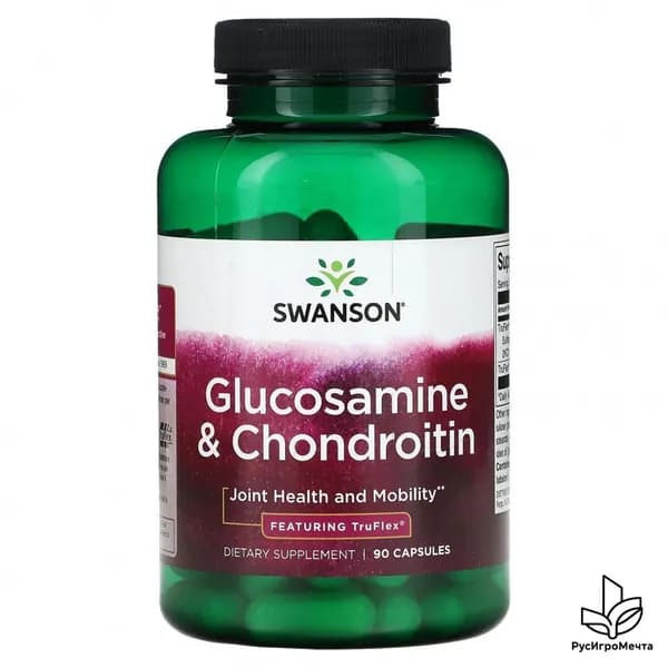 Swanson, Глюкозамин и хондроитин, с TruFlex, 90 капсул