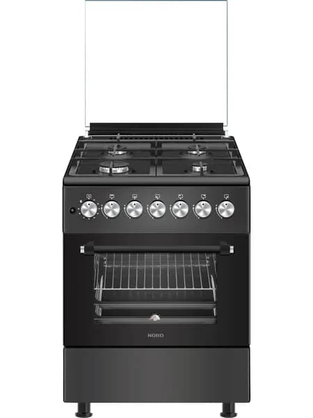 Плита газовая Nord GG 6064 Gd, 4 конфорки, духовка 63 л, газ-контроль, электроподжиг, гриль, чугунные решетки, графитовая