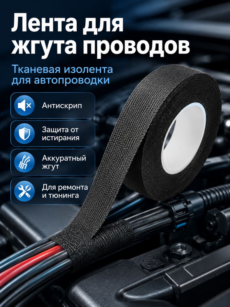Антискрип автомобильный, 15 м, толщина: 2 мм, 1 шт.