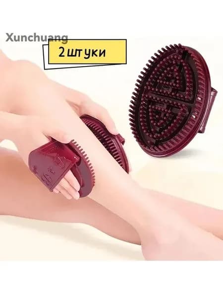 GEALFIS Фасциальный скребок для тела 2 шт, массажная щетка для живота и бедер, лимфодренажный эффект, размер 13.79 см, с ручкой