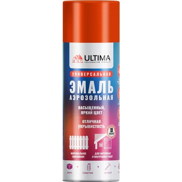 Аэрозольная краска ULTIMA RAL 2004 ОРАНЖЕВЫЙ универсальная 520 мл ULT017