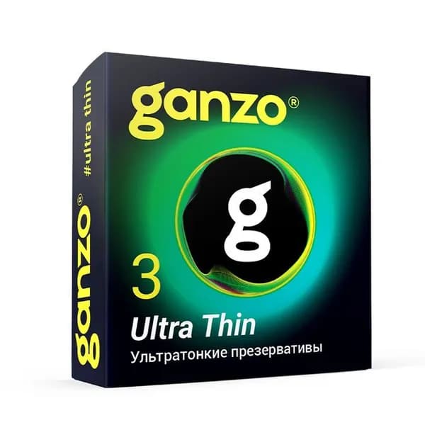 Ganzo Ultra thin Презервативы ультратонкие, 3 шт