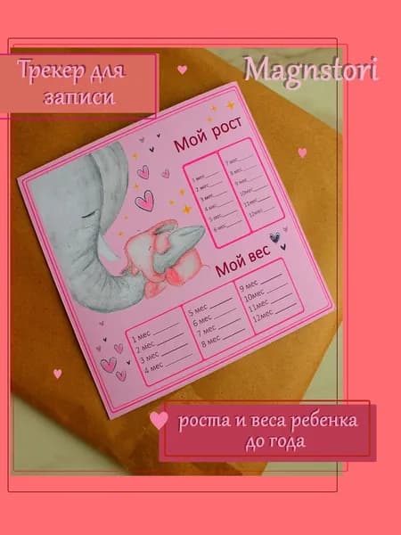 Трекер магнитный для записи рост вес