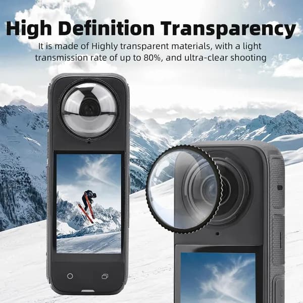 Защитное стекло для объектива Insta360 X4, прозрачное, из пластика