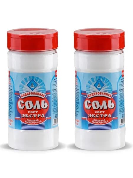 Salina Соль Экстра пищевая поваренная йодированная, 500 г, 2 шт