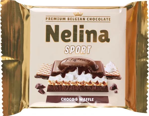 Шоколад молочный NELINA Sport с молочной начинкой, фундук начинкой и вафлями (Сербия) 55г