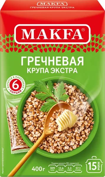 Крупа гречневая MAKFA Экстра в пакетиках, 6х66г