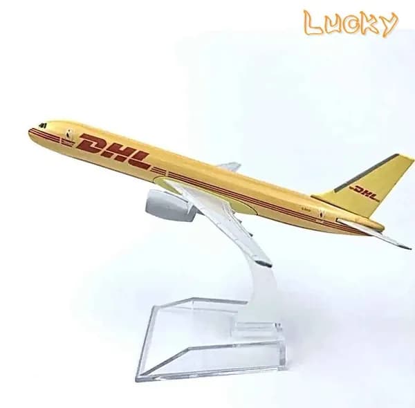 Металлическая модель самолета Boeing 757 DHL, 16 см--Lucky