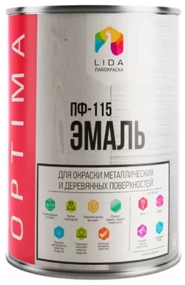 Эмаль LIDA Optima ПФ-115 (1кг, зеленый)