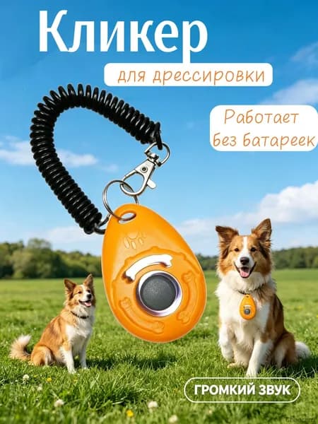 Кликер для дрессировки собак браслет, оранжевый