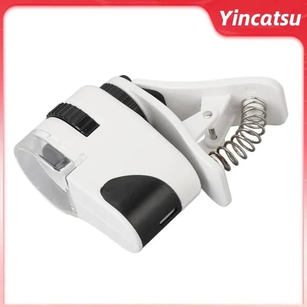 Клип-лупа с LED и UV светом, 50x увеличение для смартфонов и макрофотографии
