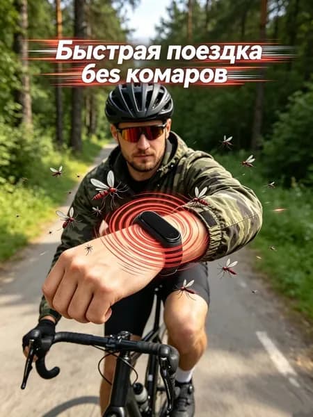 Ультразвуковой браслет от комаров двойная защита (физическая + ультразвук), без химии, для дома, рыбалки и походовунисекс для взрослых и детей