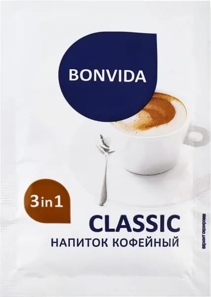 Bonvida Напиток кофейный растворимый Classic 3в1 , 50пак.