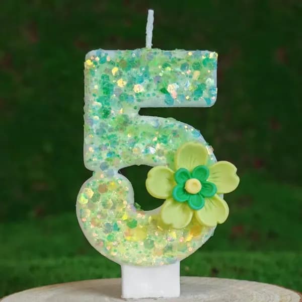 Свечи для торта цифра 0, цифра 1 "5", 7.5 см х 4 см, 1 шт
