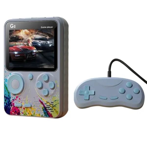 Портативная игровая приставка с гемпадом 16 бит G5 500 игр питание USB Серый