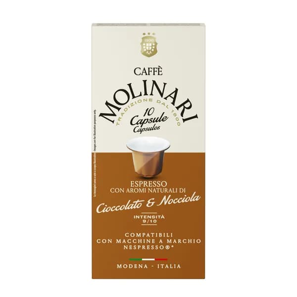 Кофе в капсулах Caffe Molinari Cioccolato & Nocciola Молинари ШОКОЛАД И ЛЕСНОЙ ОРЕХ (10 шт)