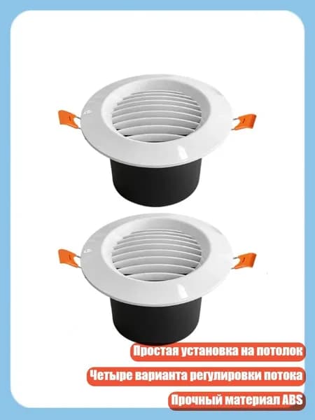 Набор из 2 круглых вентиляционных решеток для вытяжки на потолке, материал ABS, 4 привлекательных дизайна, простая установка, - Прямые жалюзи