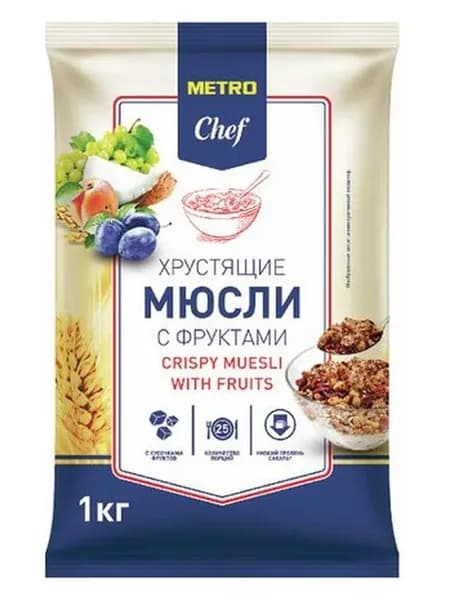METRO Chef Мюсли хрустящие с кусочками фруктов, 1кг