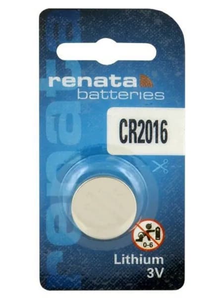 Батарейка Renata CR2016 литиевая дисковая, 1шт, 3V