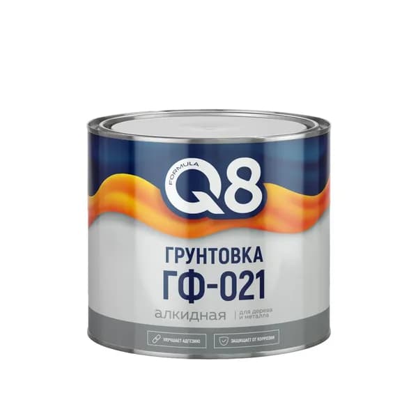 Грунтовка ГФ-021 для дерева и металла Formula Q8 алкидная - красно-коричневая 1,9кг