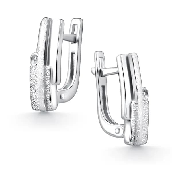 Серебряные серьги DIAMANT-ONLINE с бриллиантом 925 пробы