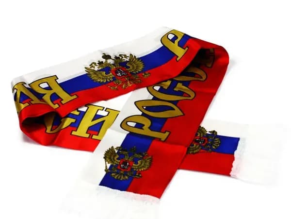 Шарф Россия с надписью и гербом