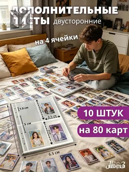 Вкладыши для блокнота A5, 6 отверстий, прозрачный PP-файл, 4 кармана, односторонние, для фотографий Polaroid/визиток