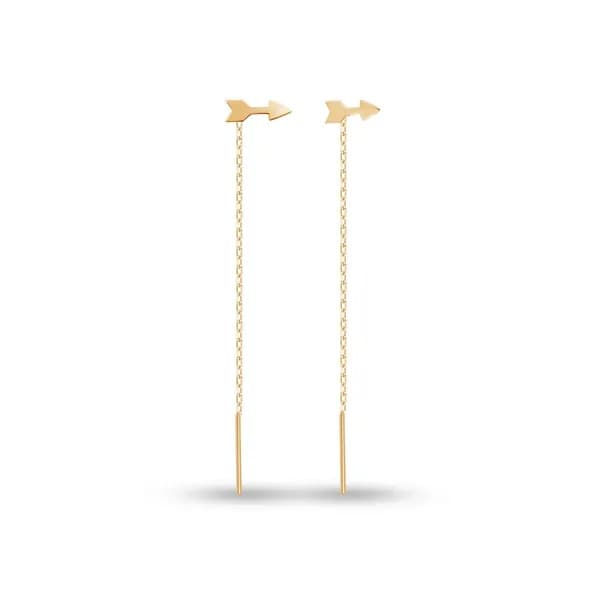 Серьги протяжки женские серебро 925 пробы, длинные 585GOLD