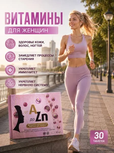 БАД Витамины для женщин с коэнзимом Q10 от А до Цинка 30 таблеток