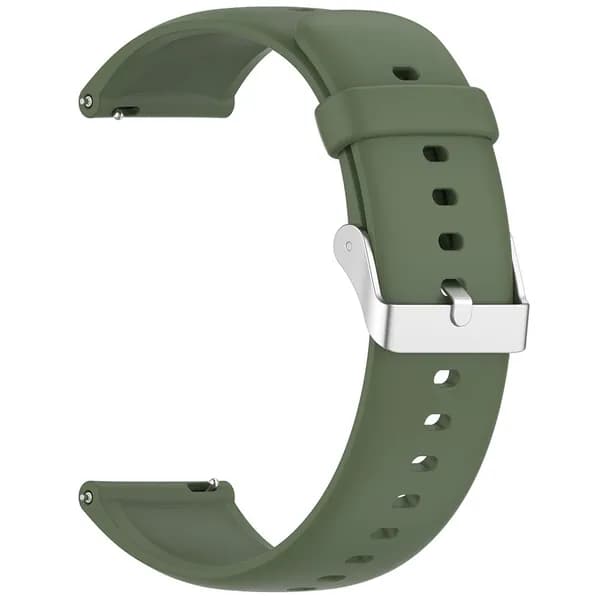 Силиконовый ремешок для часов CMF Watch Pro1 и Pro2, цвет армейский зелёный, с металлической застёжкой