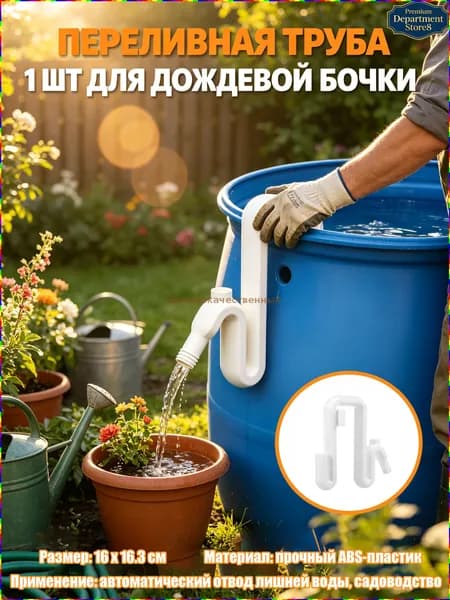 Дренажные пластиковые трубы для дождевых бочек, установка без бурения, совместимы с большинством круглых и квадратных садовых бочек