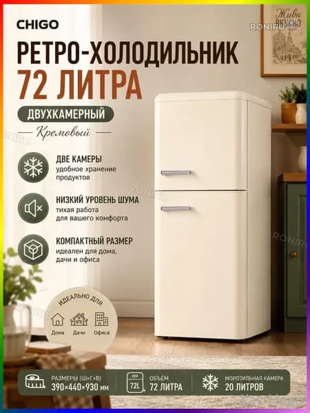 Морозильная камера 0001786, кремовый, медь
