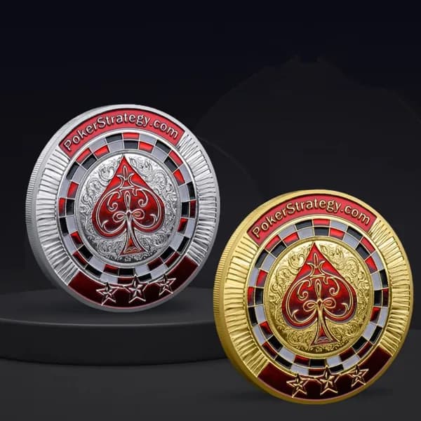 2 pcs.Фишки для покера Техасский Холдем, счастливые монеты Lucky Gold Coin