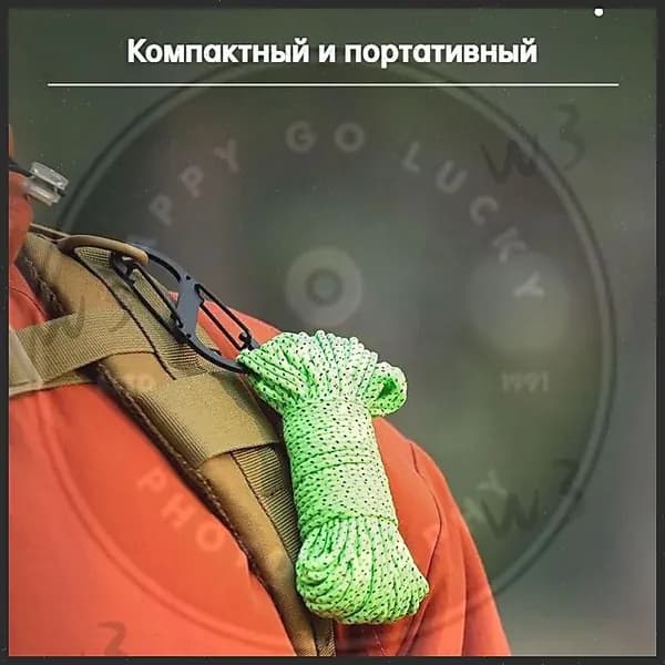 Светоотражающая веревка для палатки или тента флуоресцентный шнур 20 метров