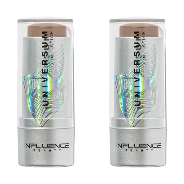 Influence Beauty Стик 3в1 для макияжа лица Universum 02 Нейтральный коричневый, 5,5 мл, 2 шт
