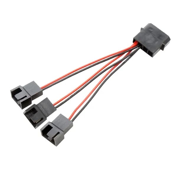 (1 шт.) Переходник-удлинитель питания 4-pin molex на 4-pin (1 к 3)