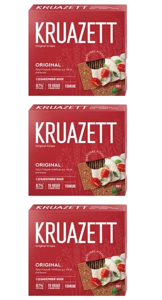 КРУАЗЕТТ Хлебцы хрустящие тонкие ржаные, 200 г, 3 шт