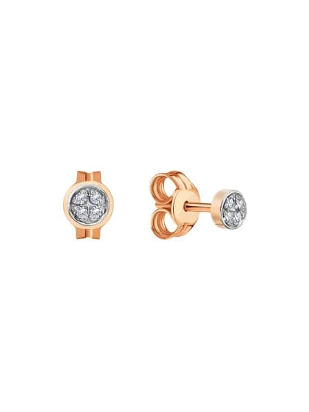 Серьги женские золотые 585 пробы с фианитами, KARATOV